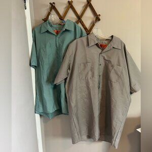 Two red kap vintage work shirts XL Mens Short Sleeve Industrial Work Shirt